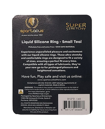 Spartacus Liquid Silicone Cock Ring Small - Teal