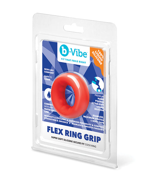 b-Vibe Flex Ring Bulk Super Soft Silicone Secure Fit Cock Ring - Red