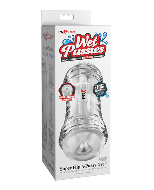 PDX Extreme Wet Pussies Super Flip-A-Pussy Over Self-Lubricating Stroker - Frosted