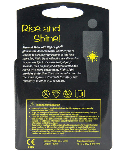 Night Light Glow in the Dark Condom - Box of 3