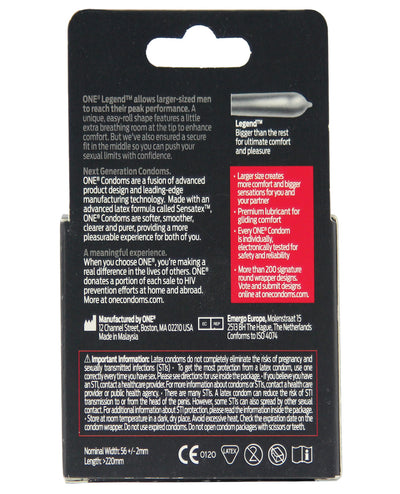 One The Legend XL Condoms - Box of 3