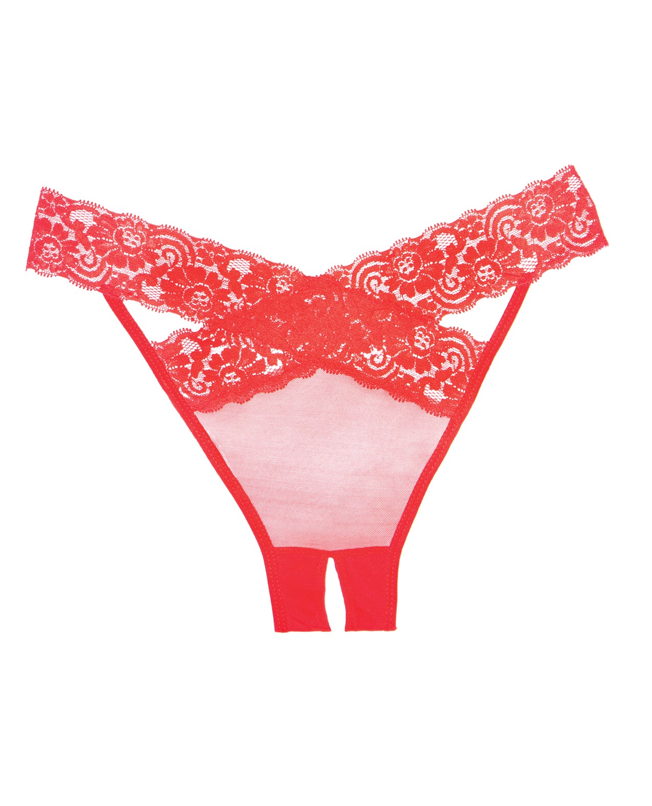 '=Adore Sheer & Lace Desire Panty Red O/S