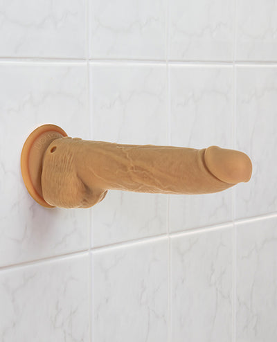 Naked Addiction 9" Thrusting Dong w/Remote - Caramel