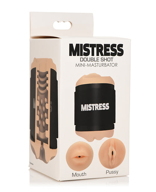 Curve Novelties Mistress Double Shot Mini Masturbator Mouth & Pussy - Light
