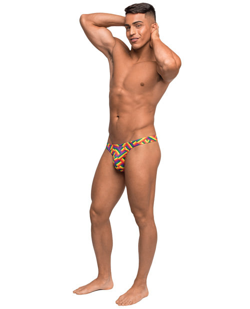 Pride Fest Contoured Pouch Bong Thong - Rainbow