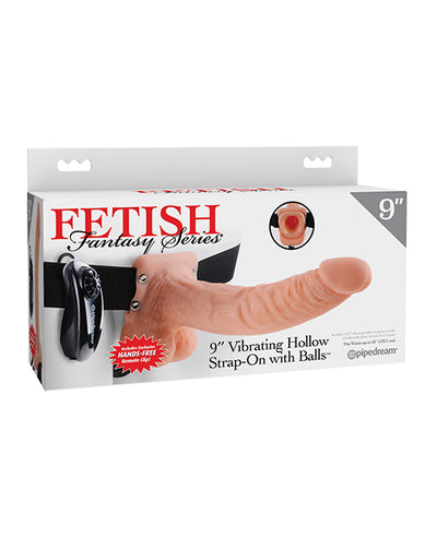 Fetish Fantasy Series 9" Vibrating Hollow Strap On w/Balls