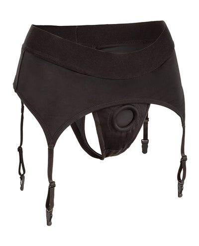 Boundless Thong w/Garter 2L/3XL - Black