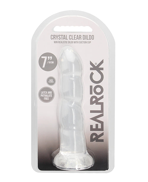 Shots RealRock Crystal Clear 7" Dildo - Transparent
