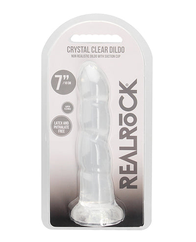 Shots RealRock Crystal Clear 7" Dildo - Transparent