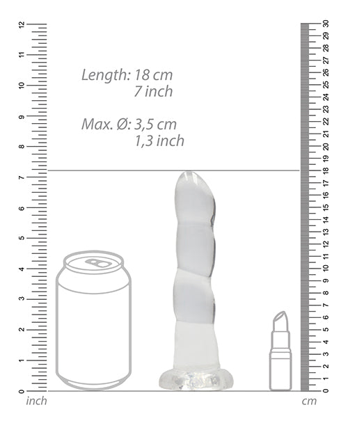 Shots RealRock Crystal Clear 7" Dildo - Transparent