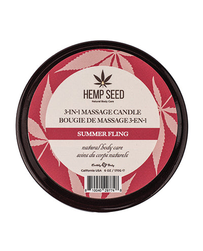 Earthly Body  Summer 2025 3 in 1 Massage Candle - 6 oz Summer Fling