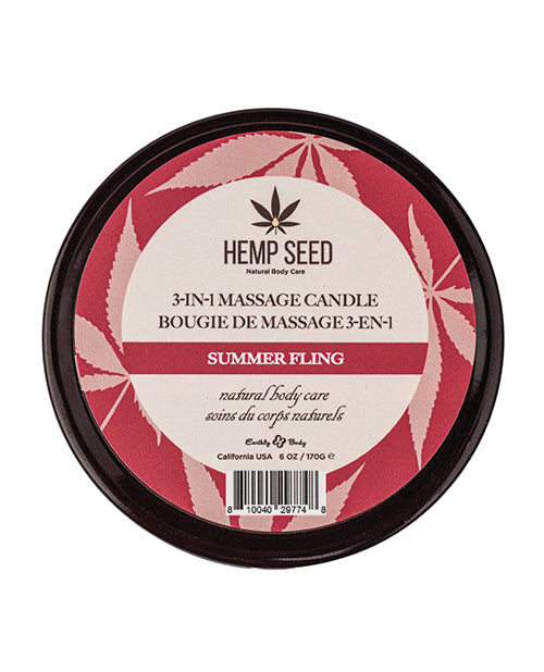 Earthly Body  Summer 2025 3 in 1 Massage Candle - 6 oz Summer Fling