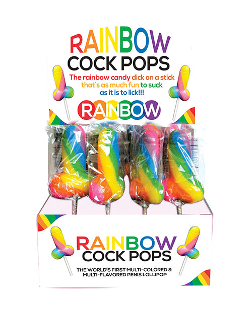 Rainbow Cock Pops - Display of 12