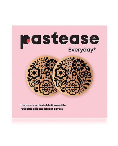 Pastease HALOS Silicone Floral Nipple Covers w/Travel Box - Bloom D+ Cup 10 or More Uses
