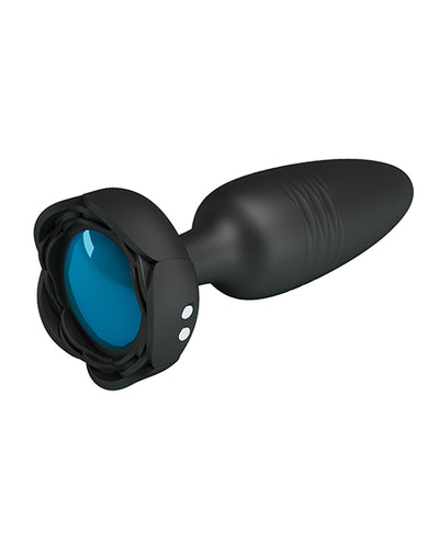 Pretty Love Tarion Thrusting Butt Plug w/Multi Color Bottom Light - Black