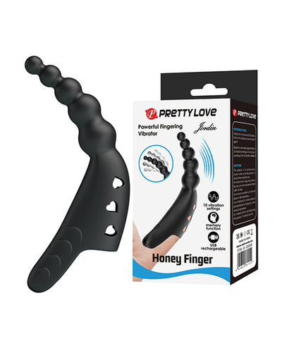 Pretty Love Jordin Beaded Finger Vibe - Black