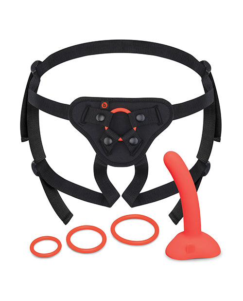 b-vibe Beginner Strap-On Harness Set - With 5&rdquo; Silicone Dildo Peg