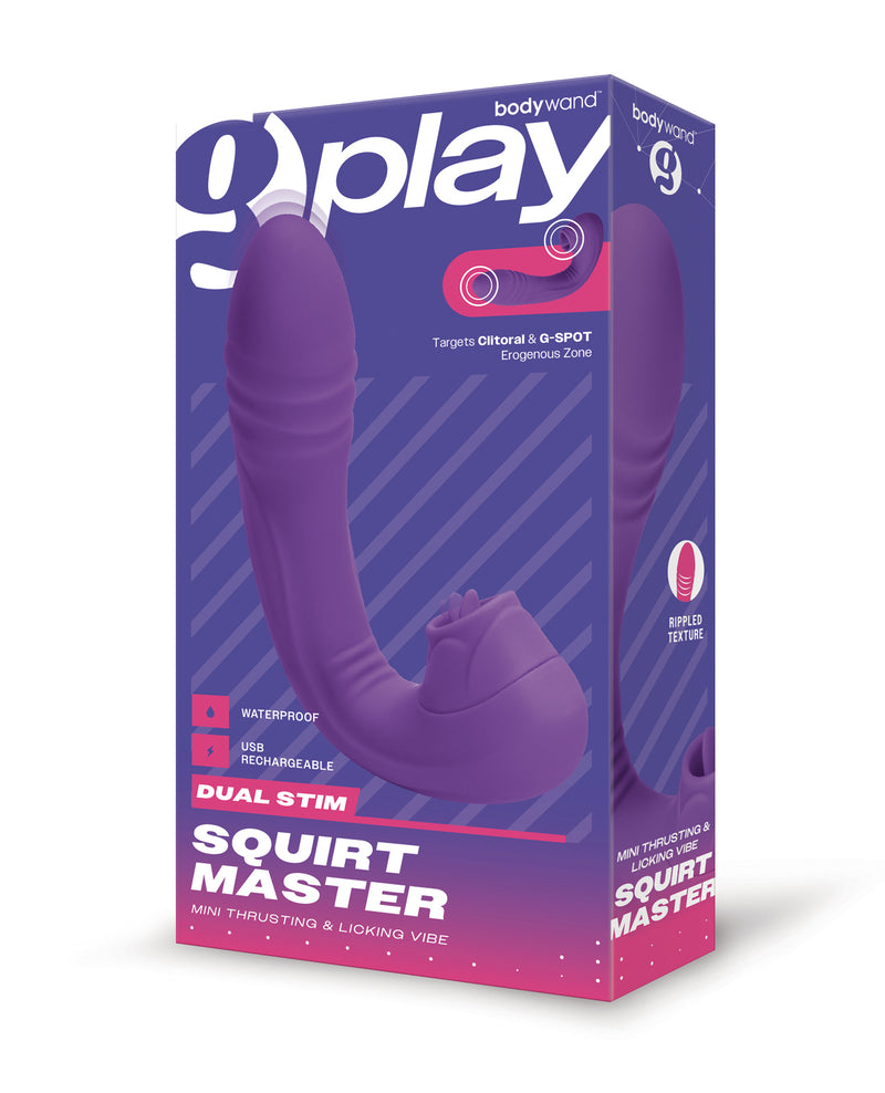 Bodywand G-Play Dual Stim Thrusting & Licking Squirt Master - Purple