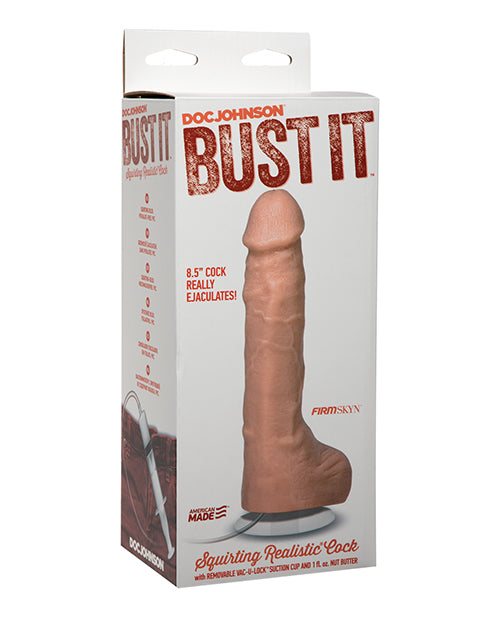 Bust It Squirting Realistic Cock w/1 oz Nut Butter - Assorted Tones