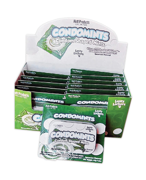 Condomints Spearmint Mints Display - Display of 12