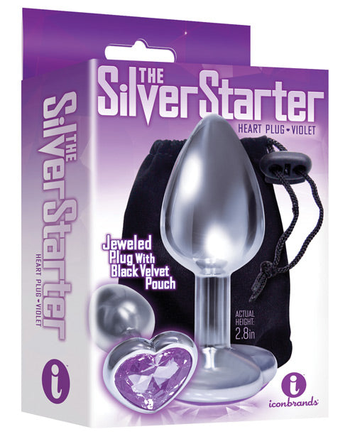 The 9's The Silver Starter Bejeweled Heart Stainless Steel Plug - Assorted Colors