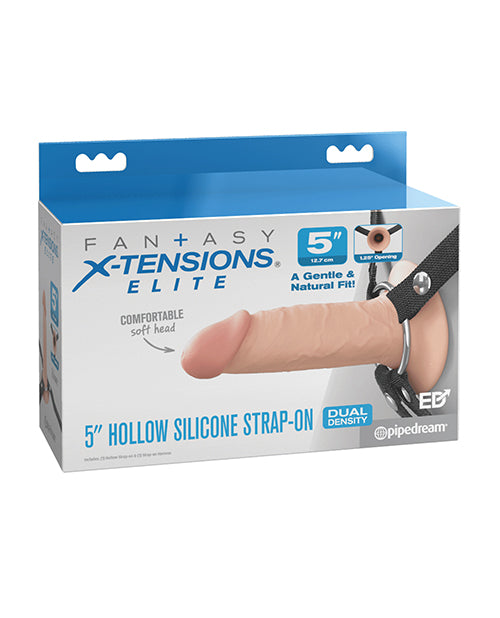 Fantasy X-Tensions Elite 5" Silicone Hallow Strap-On Dual Density - Light