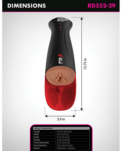 PDX Elite Fuck-O-Matic  Pro XL Pussy Stroker - Brown