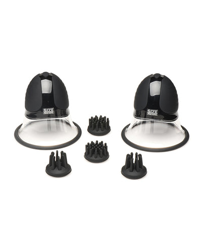 Size Matters 10X Rotating Silicone Nipple Suckers w/ 4 Attachments - Black