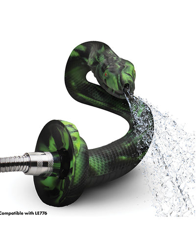 Creature Cocks Spitting Serpent Silicone Enema Snake - Black/Green