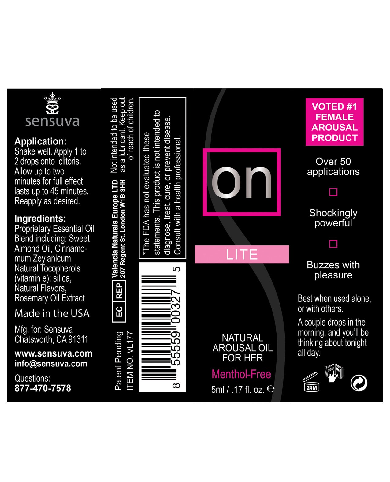 ON Natural Arousal Oil For Her - Lite 5 ml Bottle