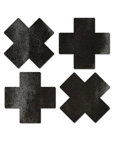 Pastease Petites Liquid Cross - Black O/S Pack of 2 Pair