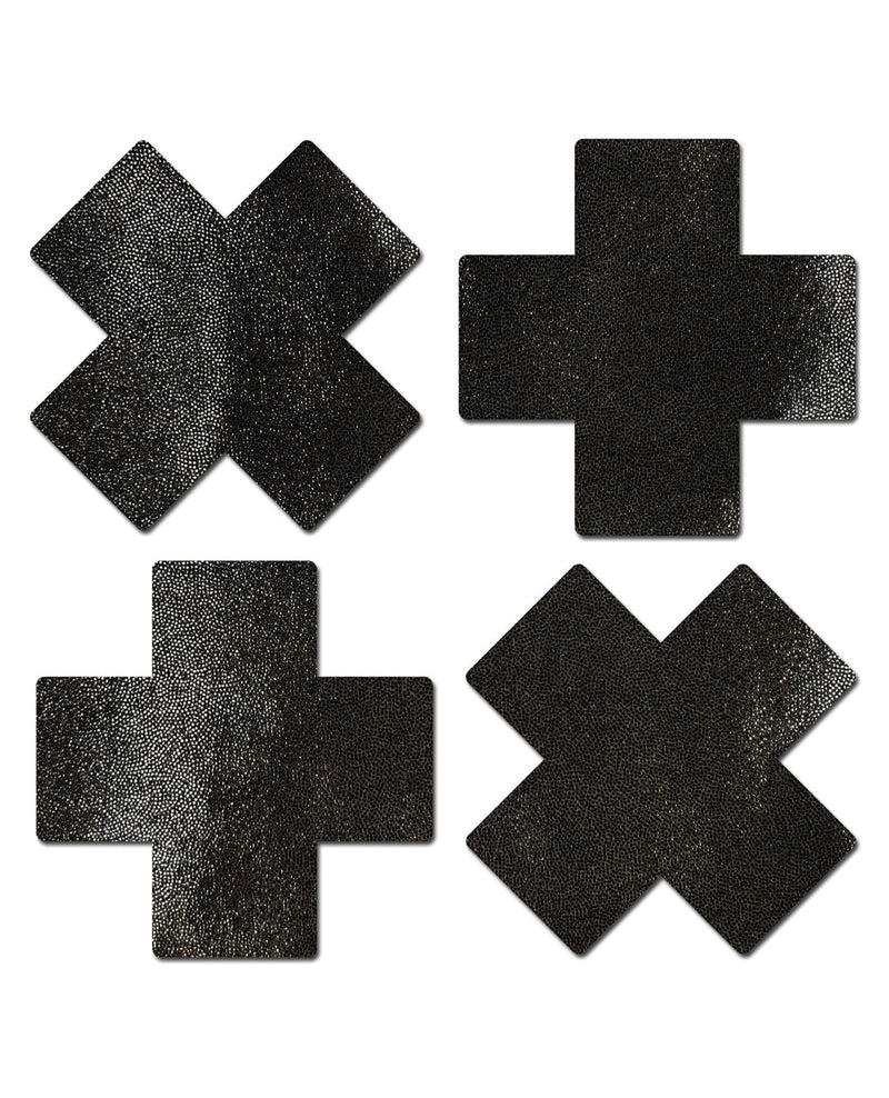 Pastease Petites Liquid Cross - Black O/S Pack of 2 Pair
