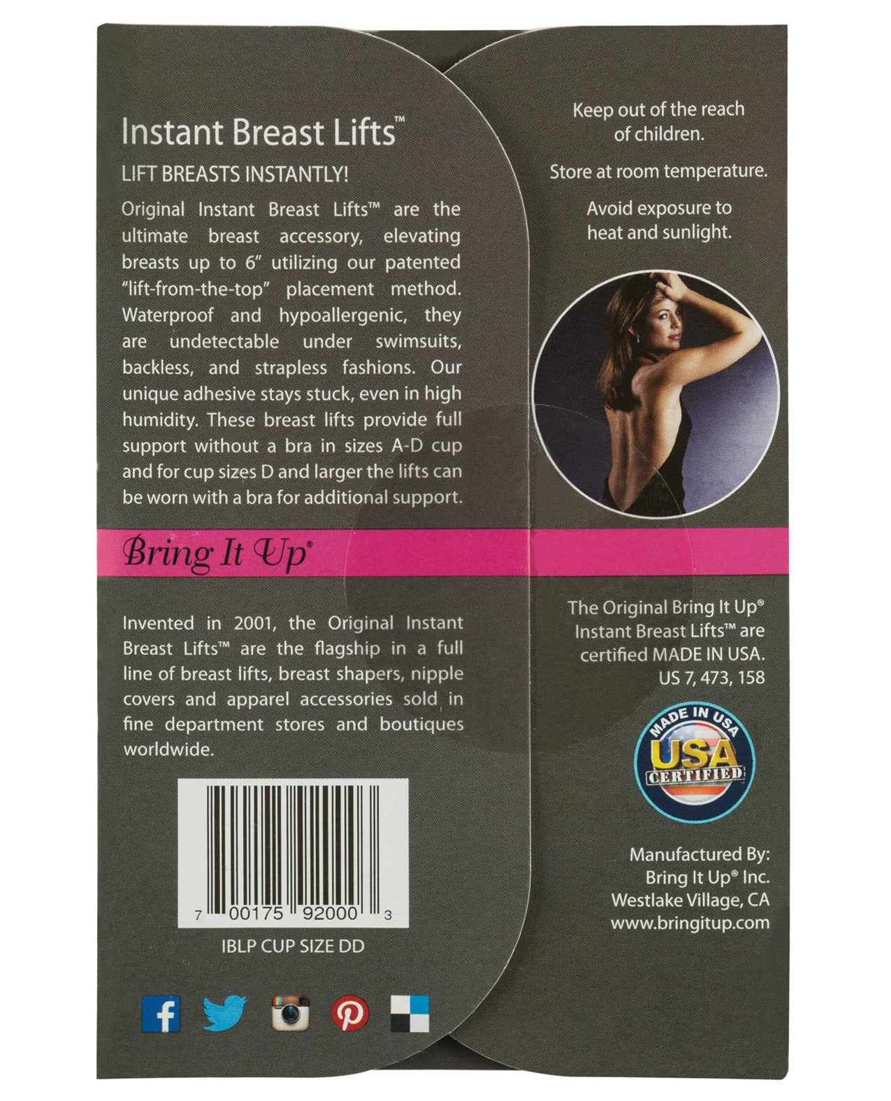Bring it Up Plus Size Breast Lifts - D Cup & Larger Pack of 3