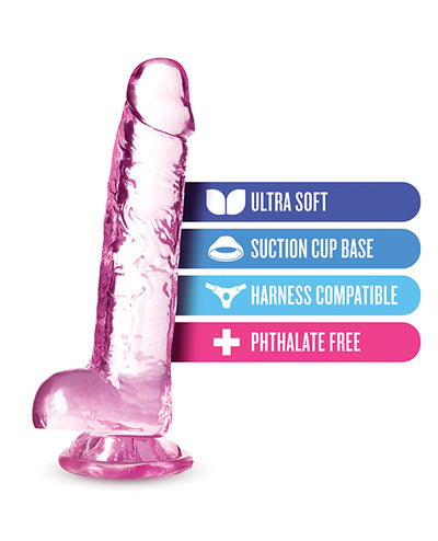 Blush Naturally Yours 7" Crystalline Dildo - Rose