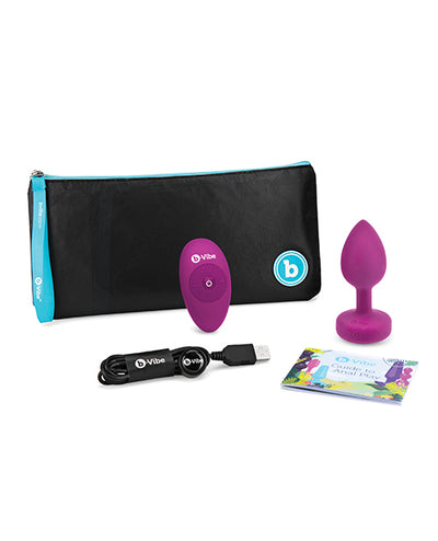 b-Vibe Remote Control Vibrating Jewel Plug (S/M) - Assorted Colors