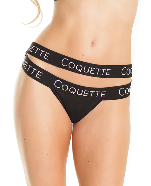 Fine Lace Back w/Double Strap Waistband - Black