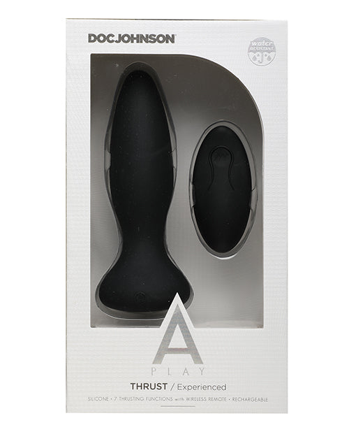A Play Thrust Experienced Rechargeable Silicone Anal Plug w/Remote - Assorted Colors