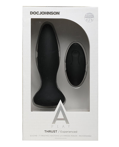 A Play Thrust Experienced Rechargeable Silicone Anal Plug w/Remote - Assorted Colors
