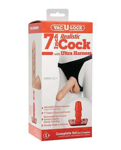 Ultra Harness 2 Set 2 w/7" Realistic Dong & Powder - Flesh