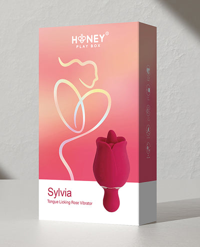 =Sylvia Tongue Licking Rose Vibrator - Red