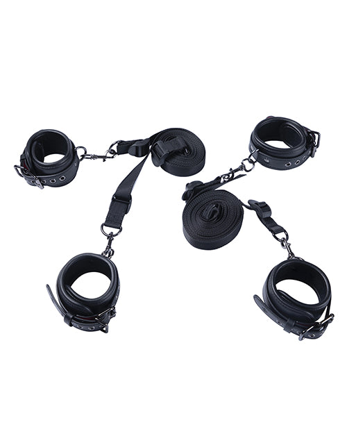 Luxury Bondage Bed Restraint Kit - Black