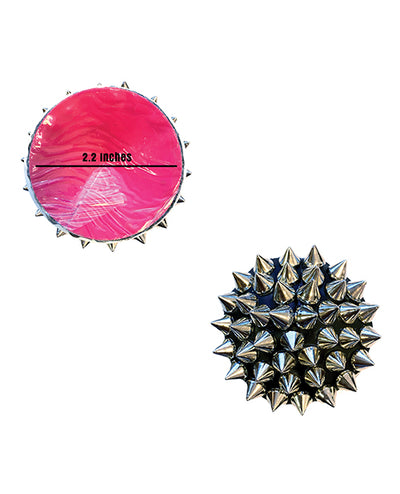 Burlesque Bowser Spike Pleather Reusable Silicone Nipztix - Silver/Black O/S