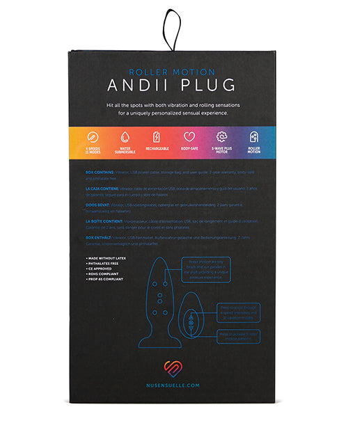 Nu Sensuelle Andii Vertical Roller Motion Butt Plug - Assorted Colors