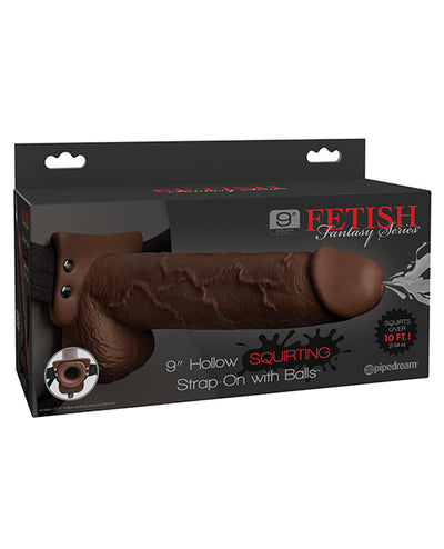 Fetish Fantasy Series 9" Hollow Squirting Strap On w/Balls