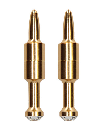 Shots Ouch Pin Magnetic Nipple Clamps - Gold