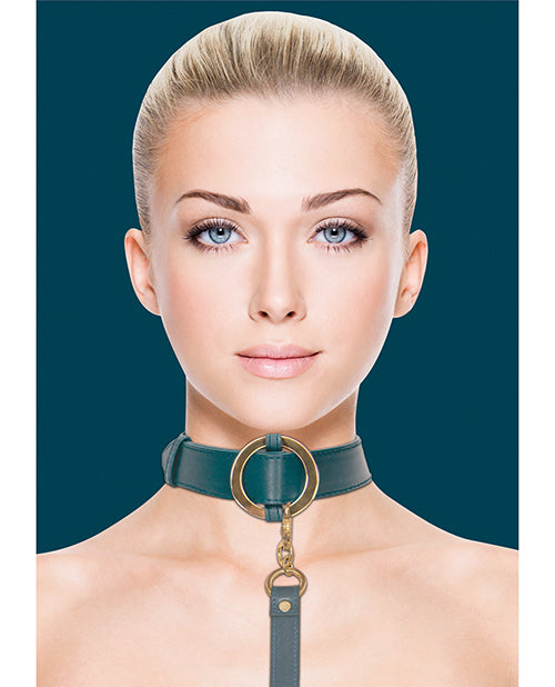Shots Ouch Halo Collar w/Leash - Green