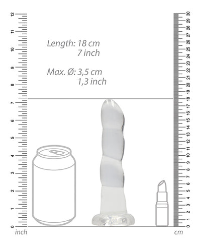 Shots RealRock Crystal Clear 7" Dildo  - Transparent