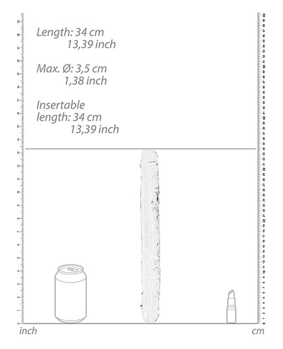 Shots RealRock Crystal Clear 13" Double Dildo - Transparent