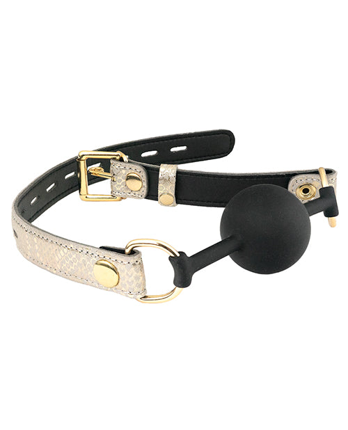 Spartacus Silicone Gag w/Leather Snakeskin Lining - Assorted Colors