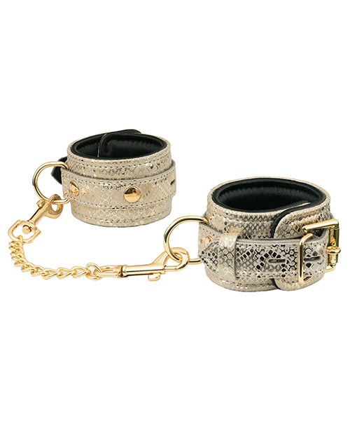 Spartacus Wrist Restraints w/Leather Lining  Snakeskin Micro Fiber - Assorted Colors